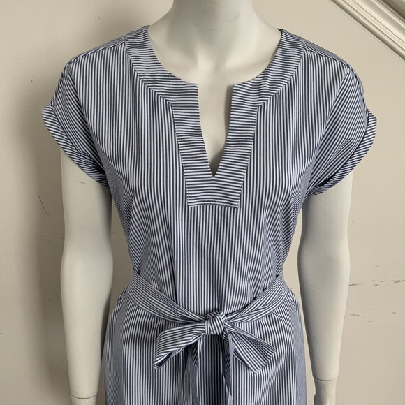 Vineyard Vines Blue White Striped Harbor Belted Tunic S - Picture 6 of 15
